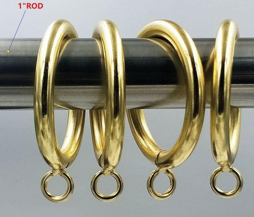 Gold 1.5-Inch Metal Curtain Rings with Eyelets, Set of 28