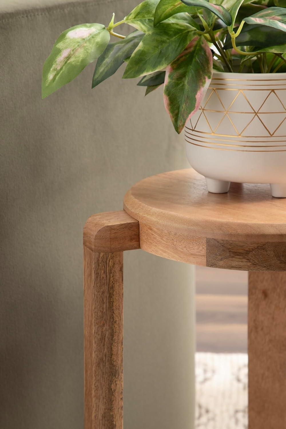 Kate and Laurel Stuart Wood Side Table, 14x14x20, Natural