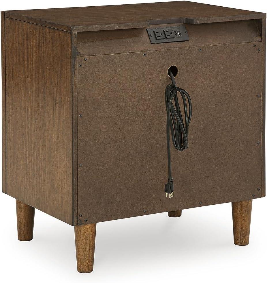 Signature Design by Ashley Lyncott Nightstand with USB Charging, Brown