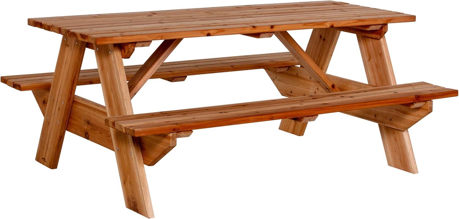 Rectangular Cedar Outdoor Picnic Table