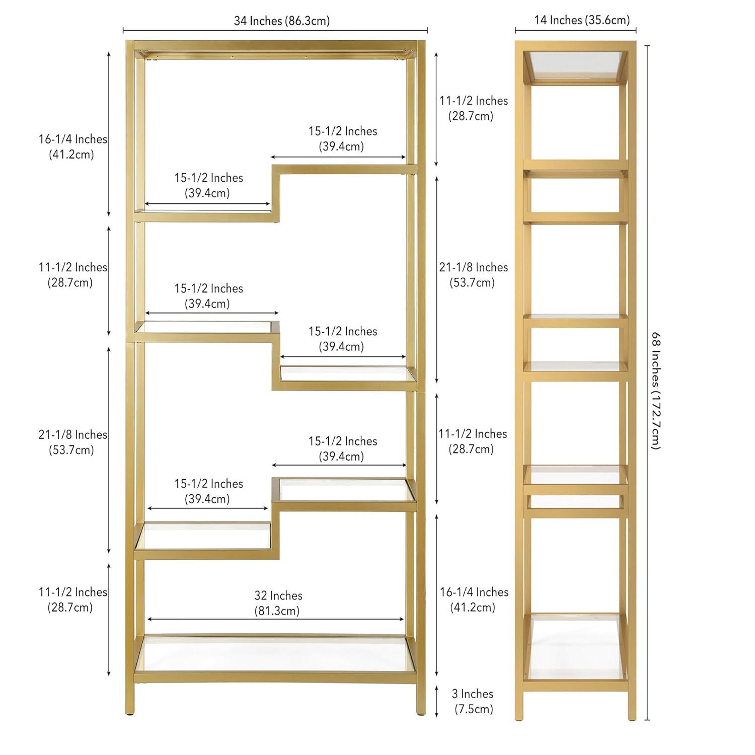 Evelyn&Zoe Contemporary Metal 4-Tier Bookcase