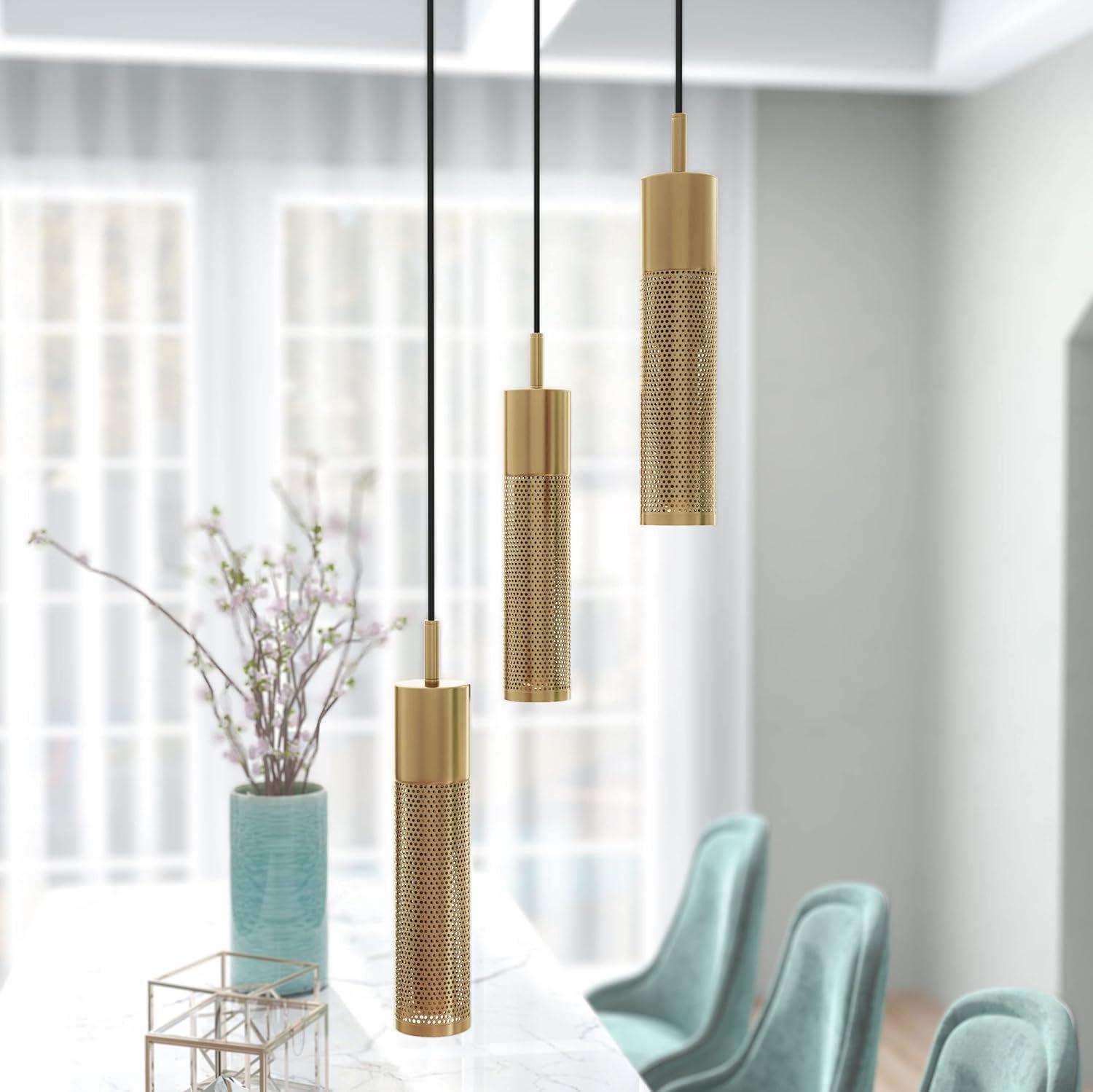 Remington 3 - Light Brass Cluster Pendant