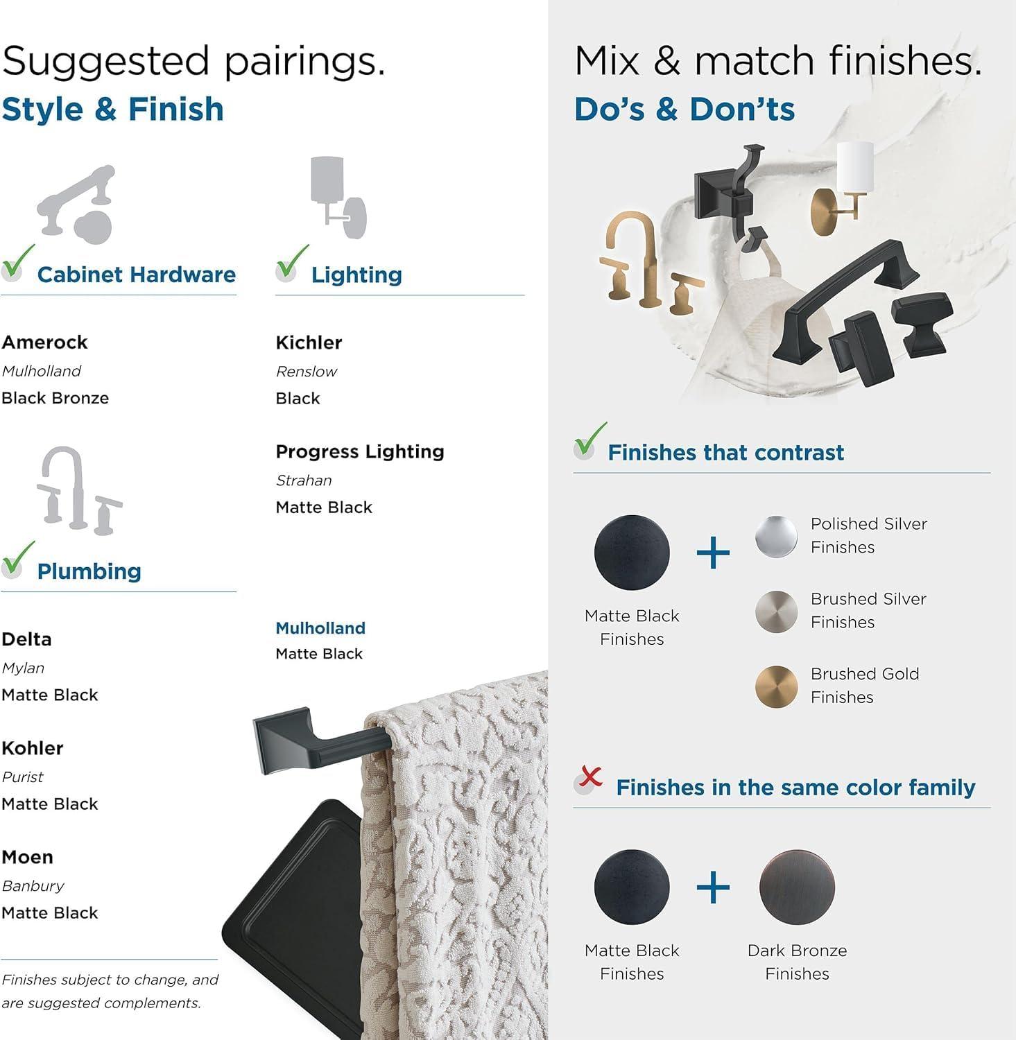 Amerock Mulholland 19.81" Wall Mounted Towel Bar BH36023MB