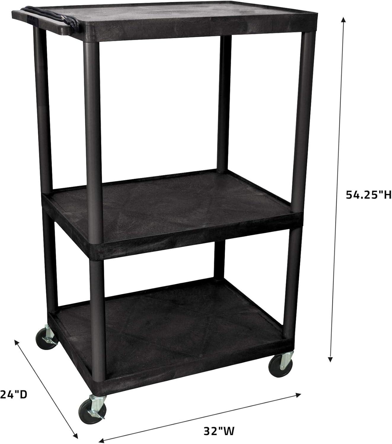 Tuffy High Low Priced Open Shelf Table AV Cart with Electric