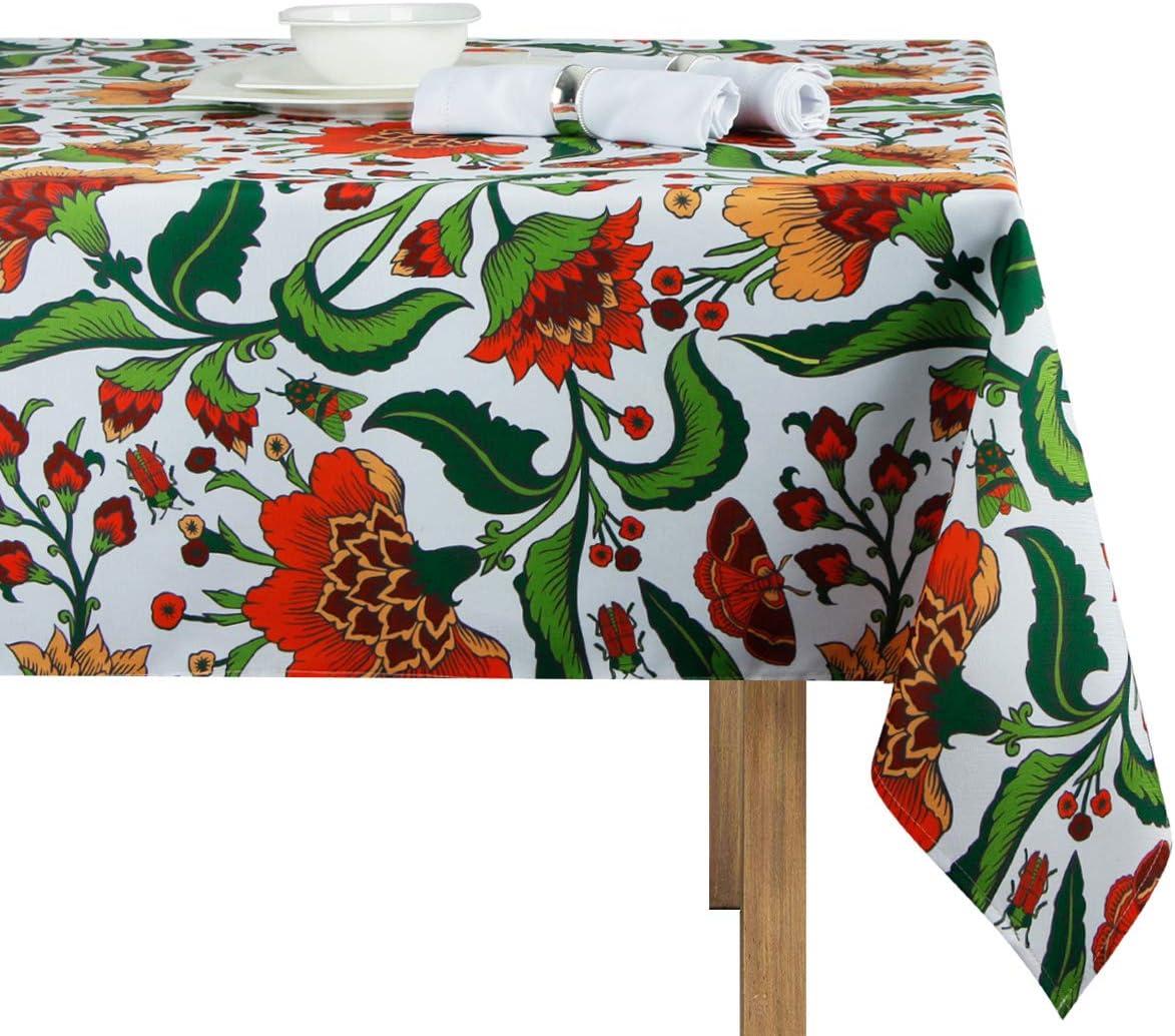 Vintage Floral Waterproof Polyester Round Tablecloth