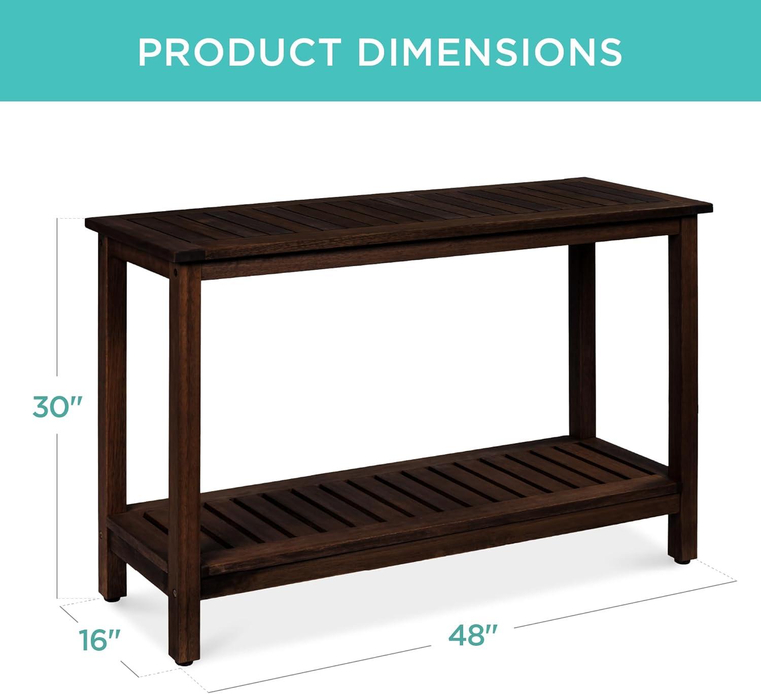 Best Choice Products 48in 2-Shelf Indoor Outdoor Wooden Console Table Multifunctional Buffet Bar Storage - Espresso
