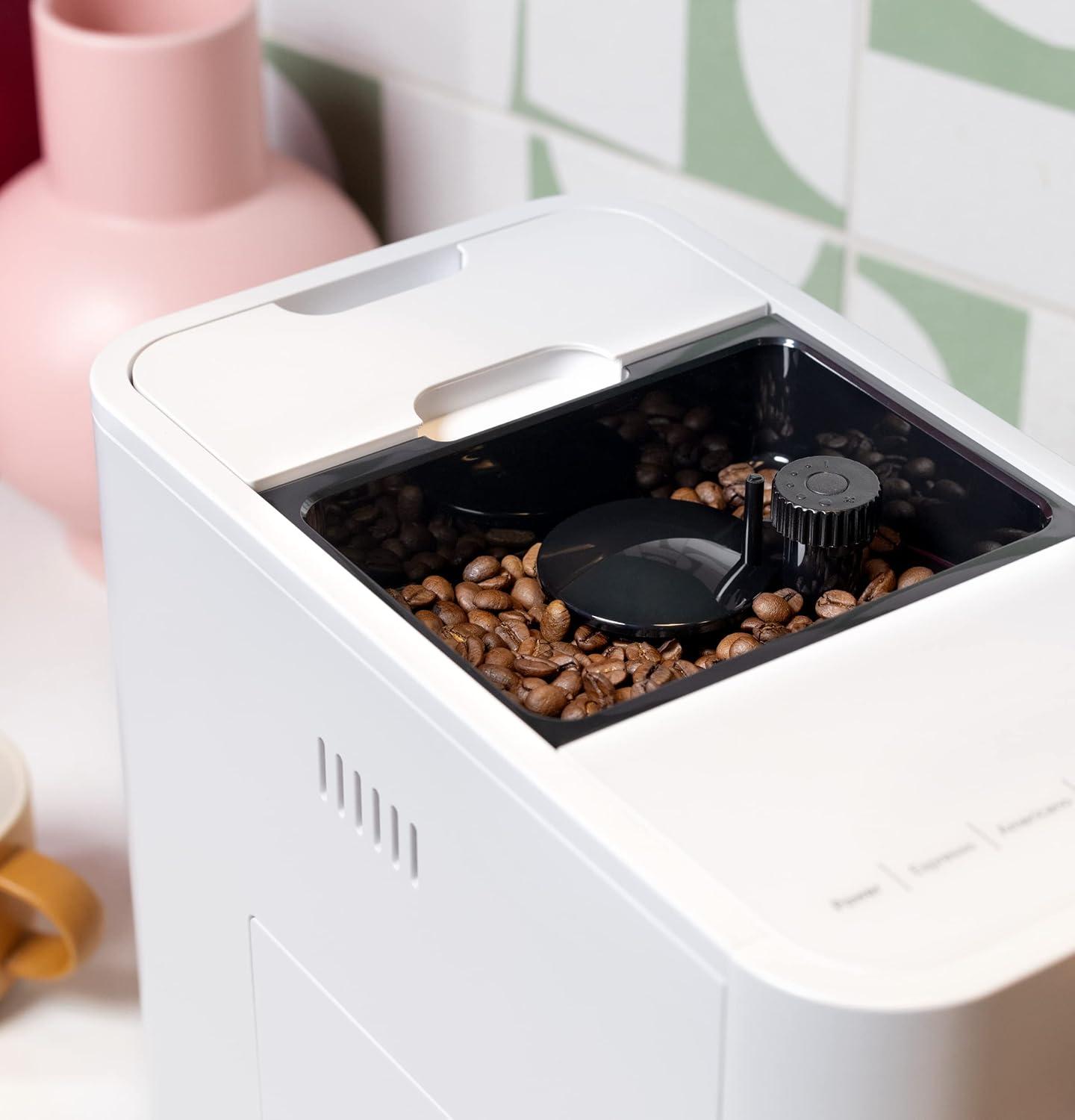 Café Affetto Automatic Espresso Machine | Brew in 90 Seconds | 20 Bar Pump Pressure for Balanced Extraction | Five Adjustable Grind Size Levels | WiFi Connected for Drink Customization | Matte Black