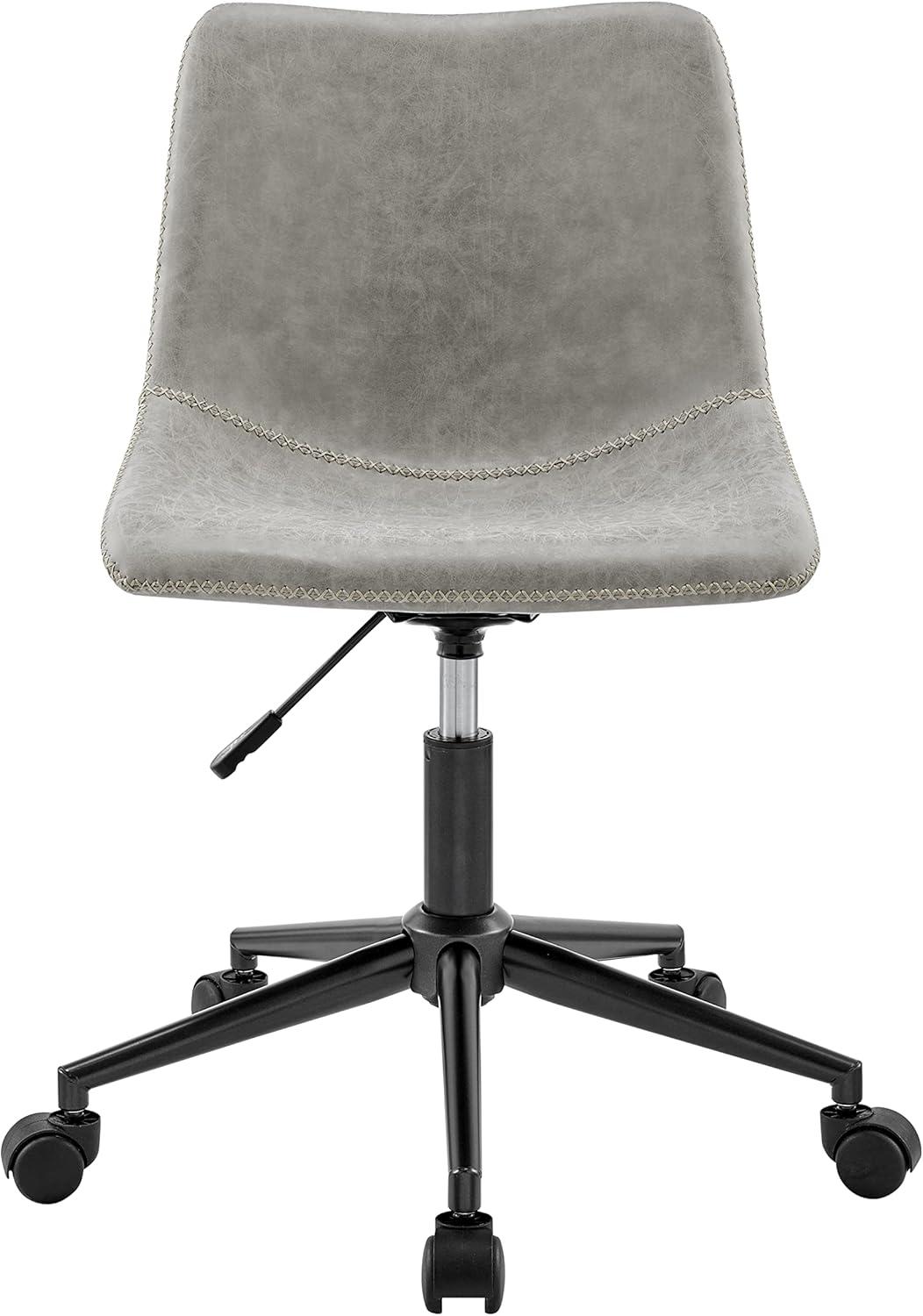 New Pacific Direct Clarke 22" PU and Plywood Swivel Office Chair in Gray