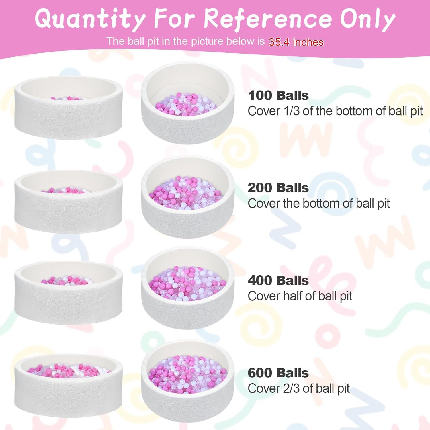 Anvazise 100Pcs Ball Pit Balls Thickened Eco-friendly Smooth Reusable Bite-resistant Hand-on Ability PE Material Macaron Color Pit Balls Kindergarten Toy