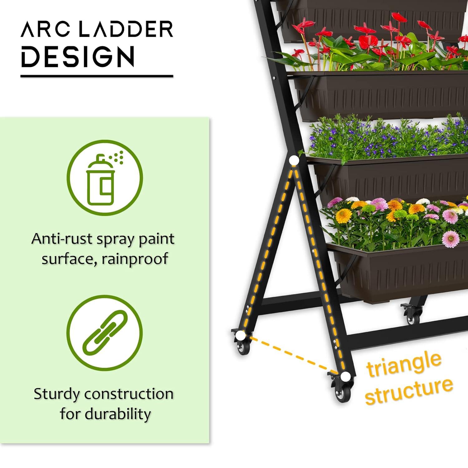 G TALECO GEAR Vertical Garden Planter, Vertical Raised Garden Bed Planter Box with 5 Container Boxes, Grow Your Herb Vegetables Flowers Indoor and Outdoor (5-Tier)