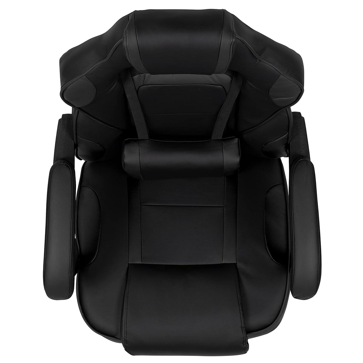 Flash Furniture X40 Gaming Chair Racing Ergonomic Computer Chair with Fully Reclining Back/Arms, Slide-Out Footrest, Massaging Lumbar - Black