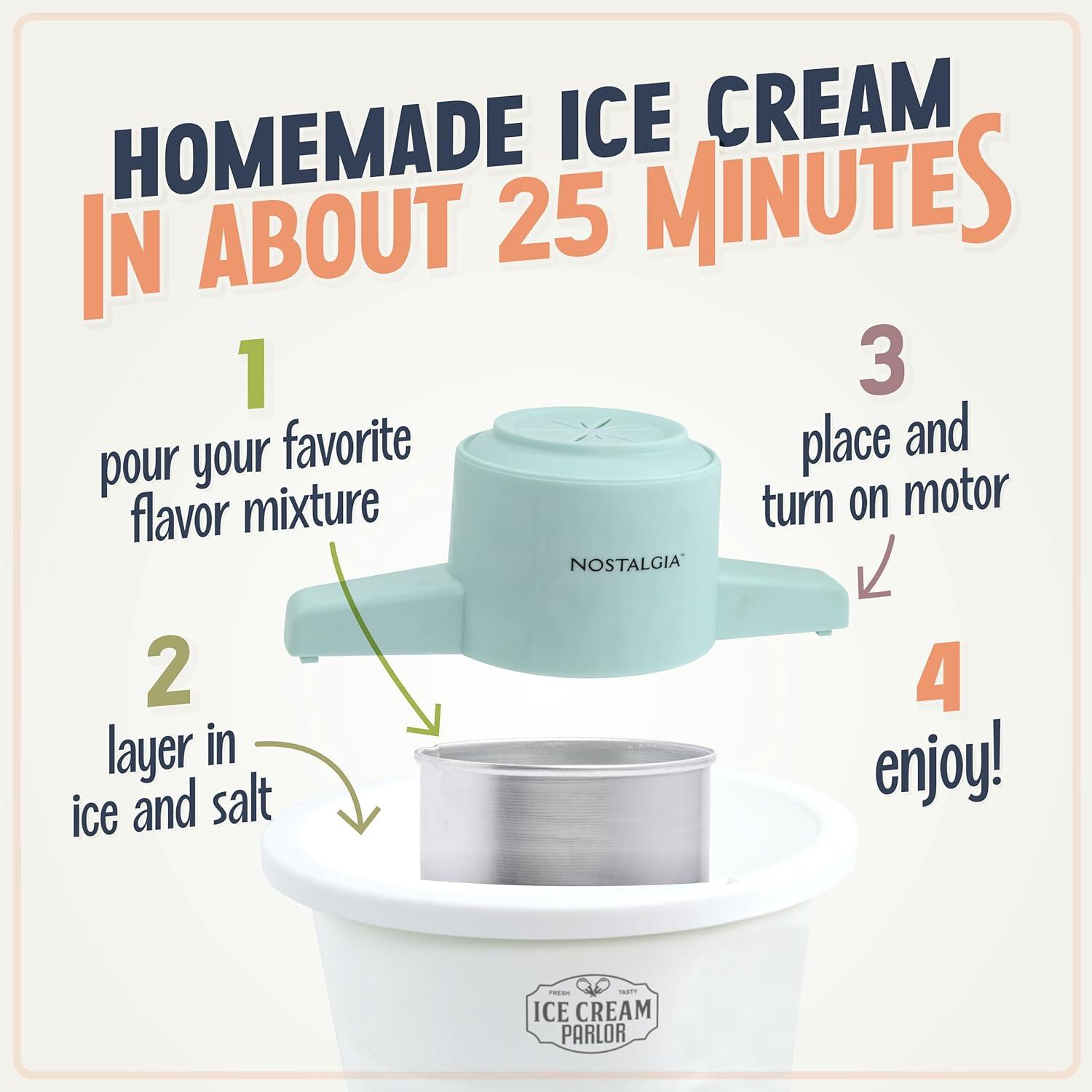 Nostalgia Nostalgia 4-quart Parlor Electric Ice Cream Maker - White