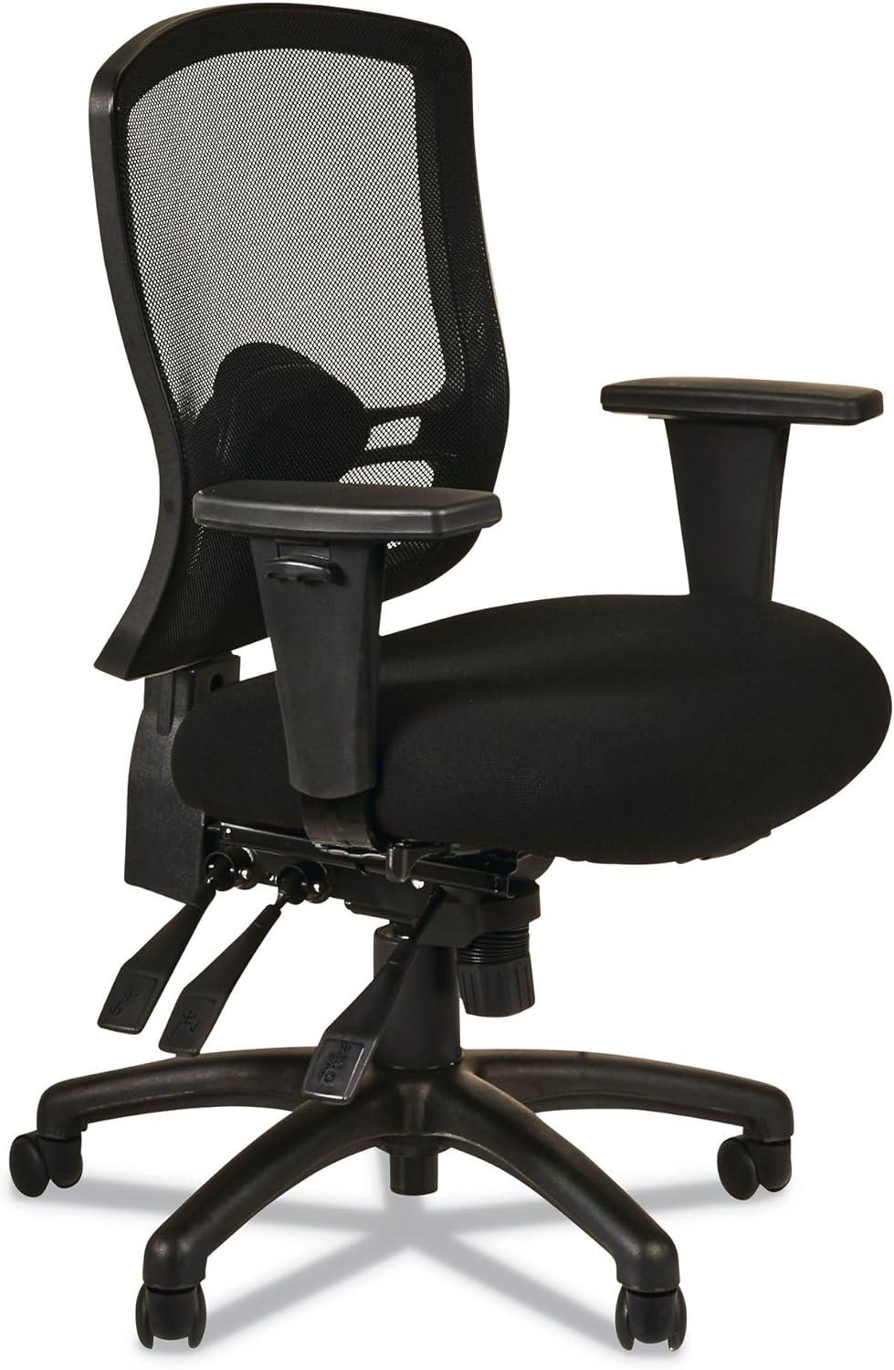 Alera Alera Etros Series Mid-Back Multifunction with Seat Slide Chair, Supports Up to 275 lb, 17.83" to 21.45" Seat Height, Black