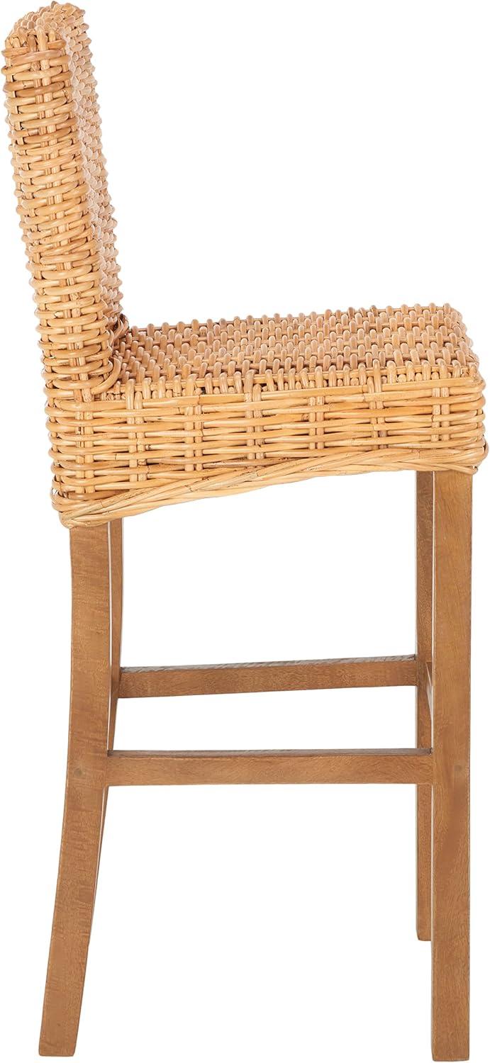 Tobie Rattan Bar Stool - BST6500 - Natural/Golden Brown - Safavieh
