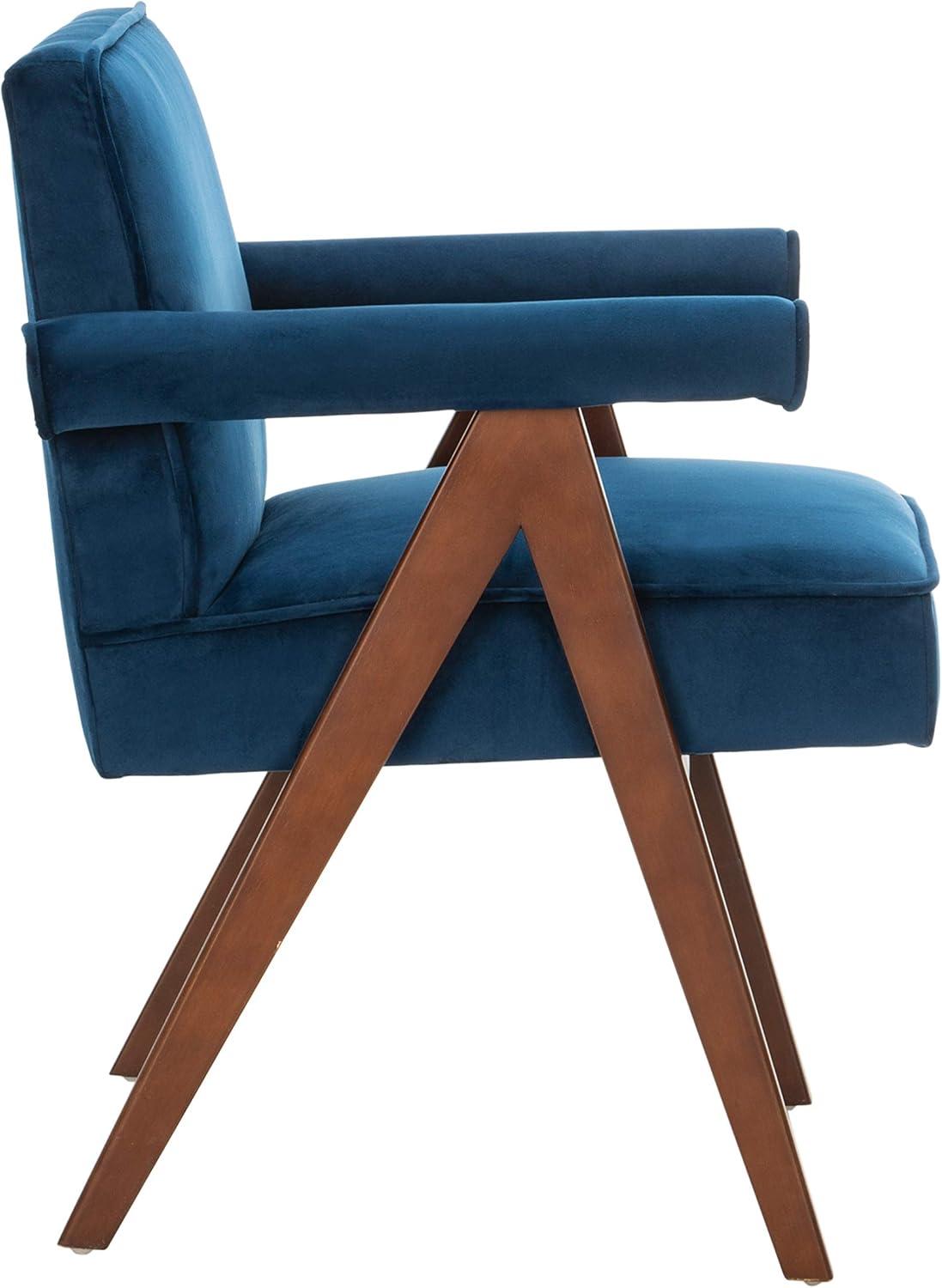 Suri Mid Century Arm Chair - ACH4508 - Navy/Walnut - Safavieh