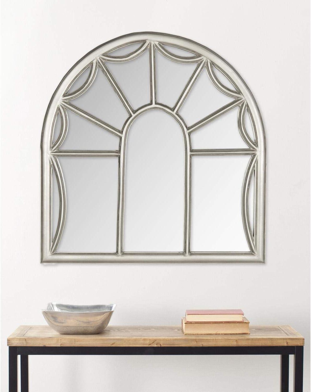 Gray Mango Wood Palladian Arch Wall Mirror