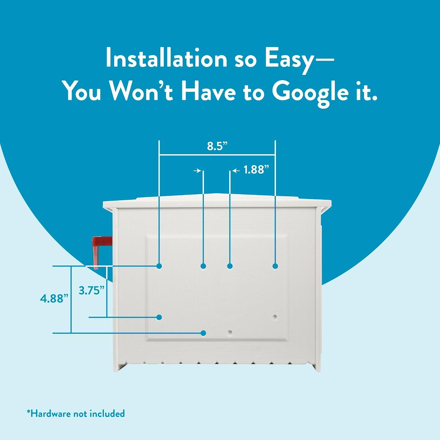 Architectural Mailboxes Mailsafe Locking, Plastic, Medium, Wall-Mount Mailbox in White