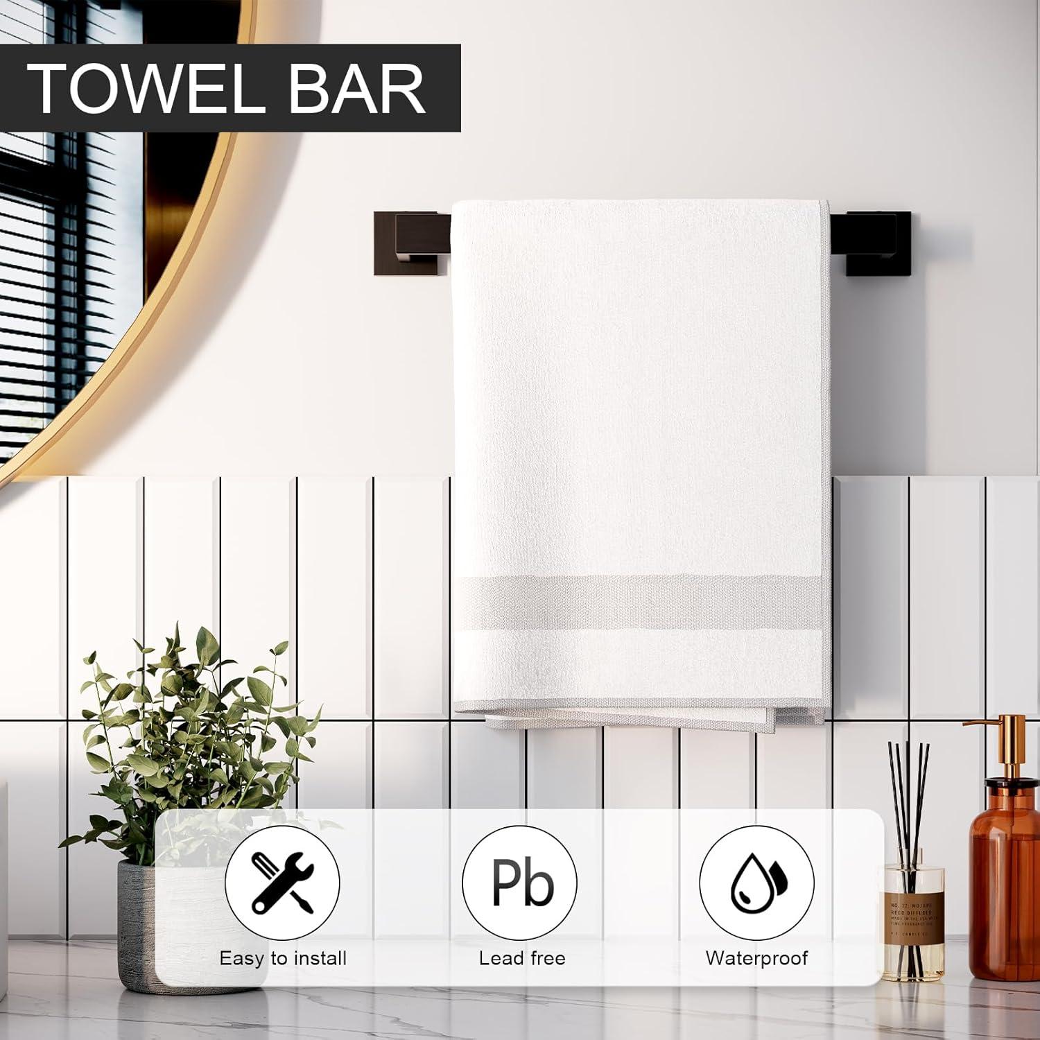 Matte Black Stainless Steel 5-Piece Bathroom Hardware Set