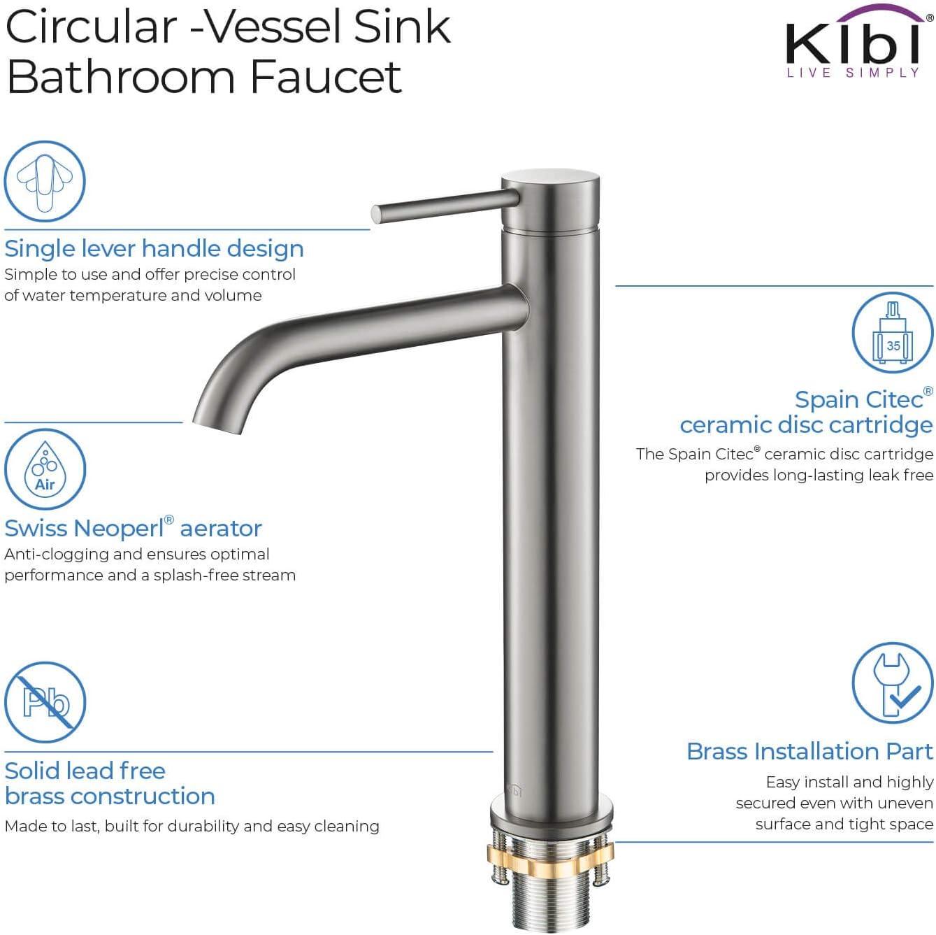 Circular Vessel Sink Faucet Single-handle Bathroom Faucet