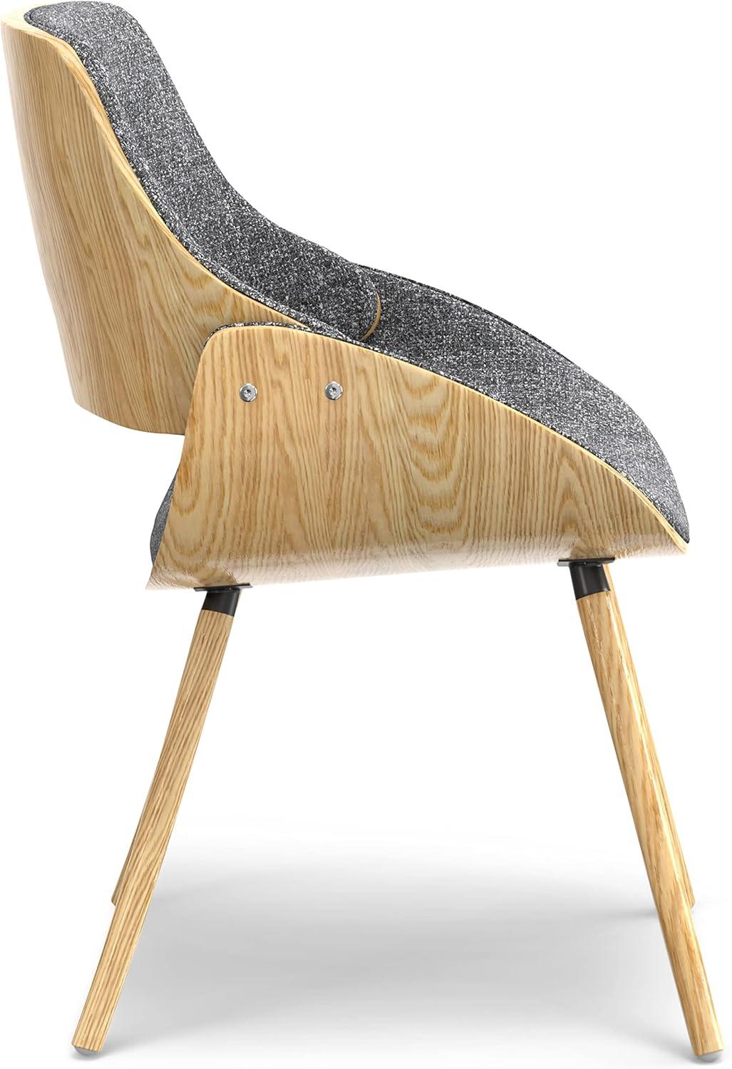 Simpli Home Malden Upholstered Dining Chair with Ergonomic Solid Wood Frame and Mid-Century Modern Style