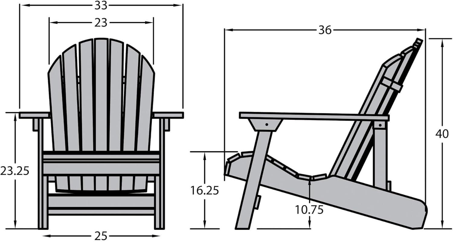 Nantucket Blue King Size Folding Reclining Adirondack Chair