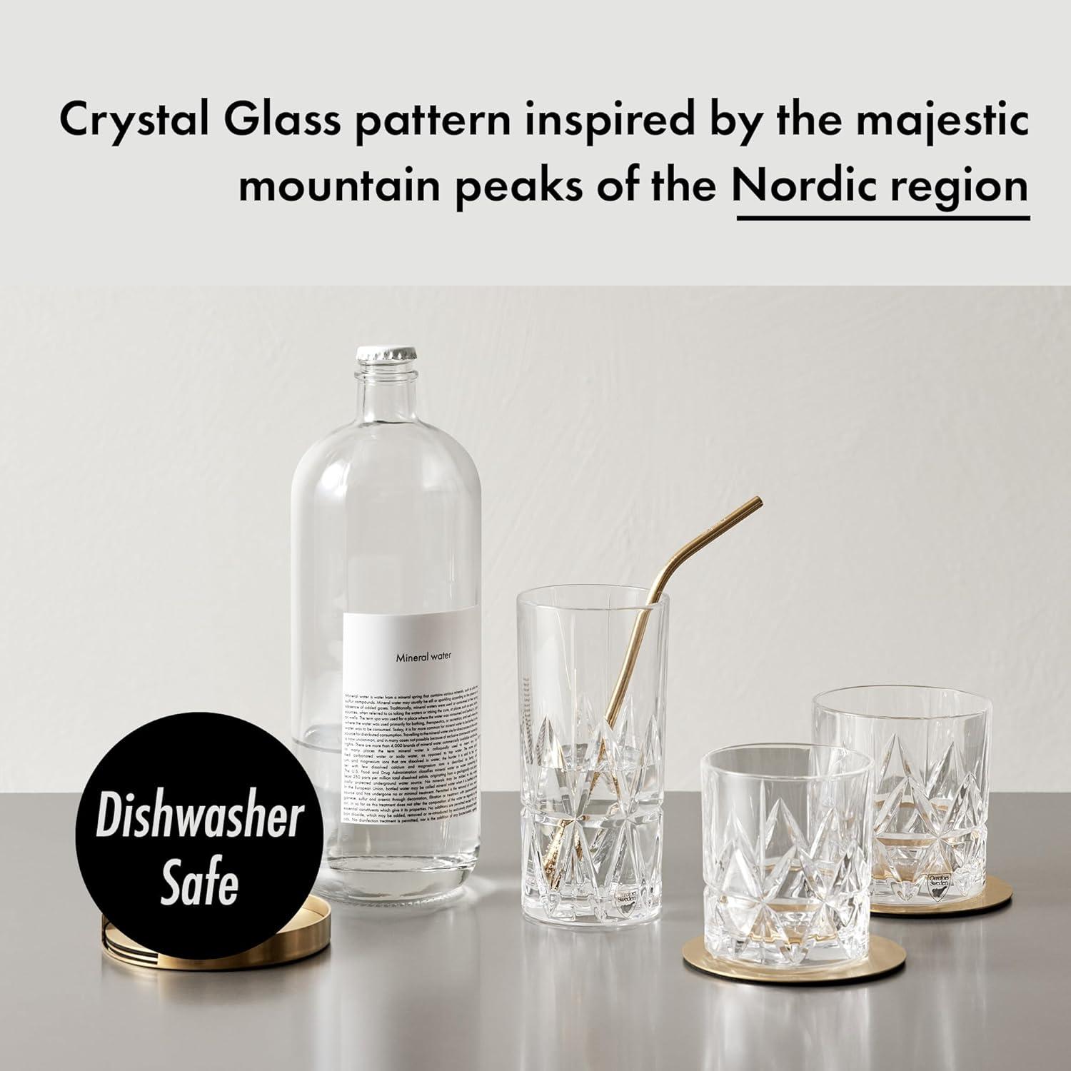 Orrefors Peak Lead-Free Crystal Double Old Fashioned Glass Set