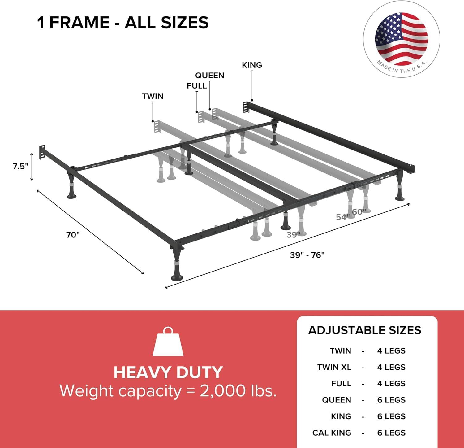Home by Hollywood 4.5" Low Profile Premium Lev-R-Lock Bed Frame