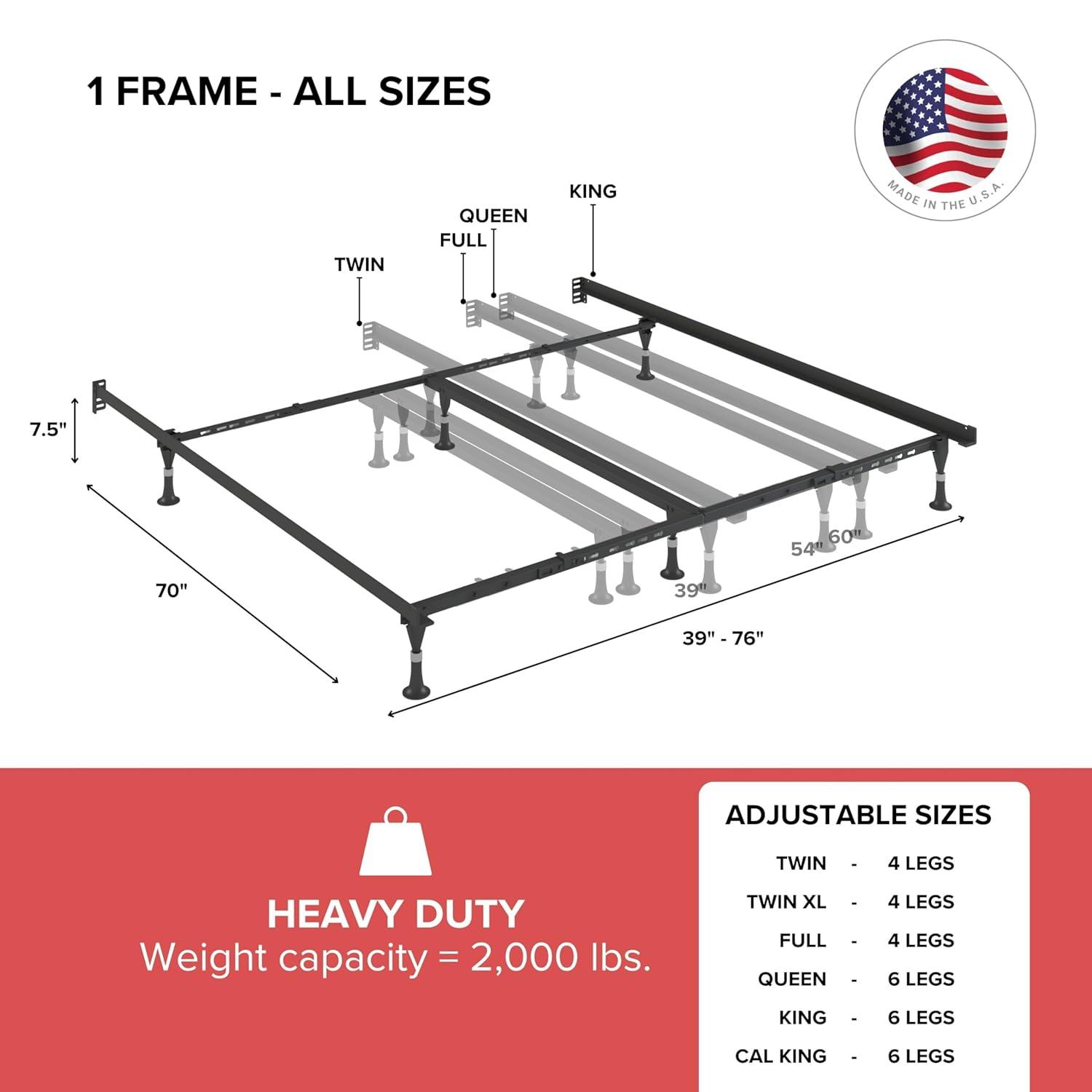 Home by Hollywood 4.5" Low Profile Premium Lev-R-Lock Bed Frame
