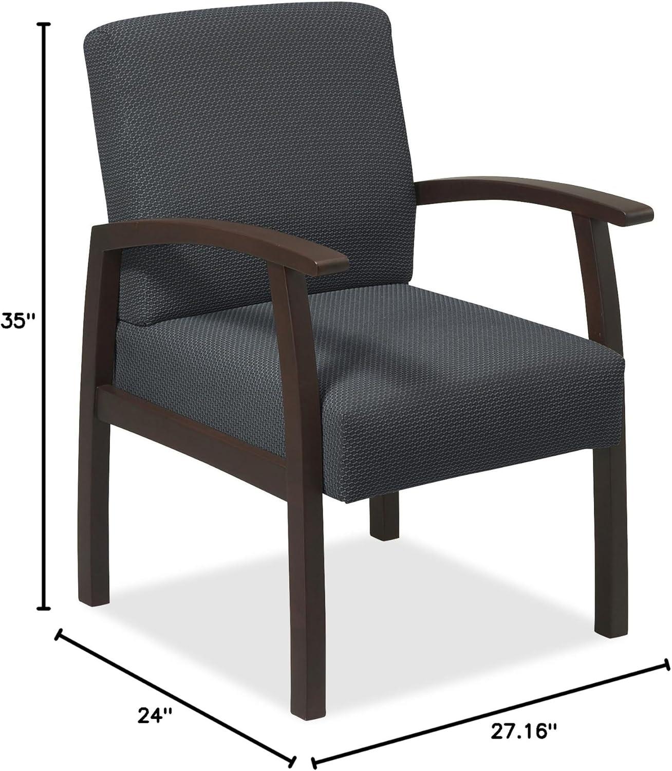 Lorell Guest Chairs 24"x25"x35-1/2" Charcoal/Espresso frame 68555