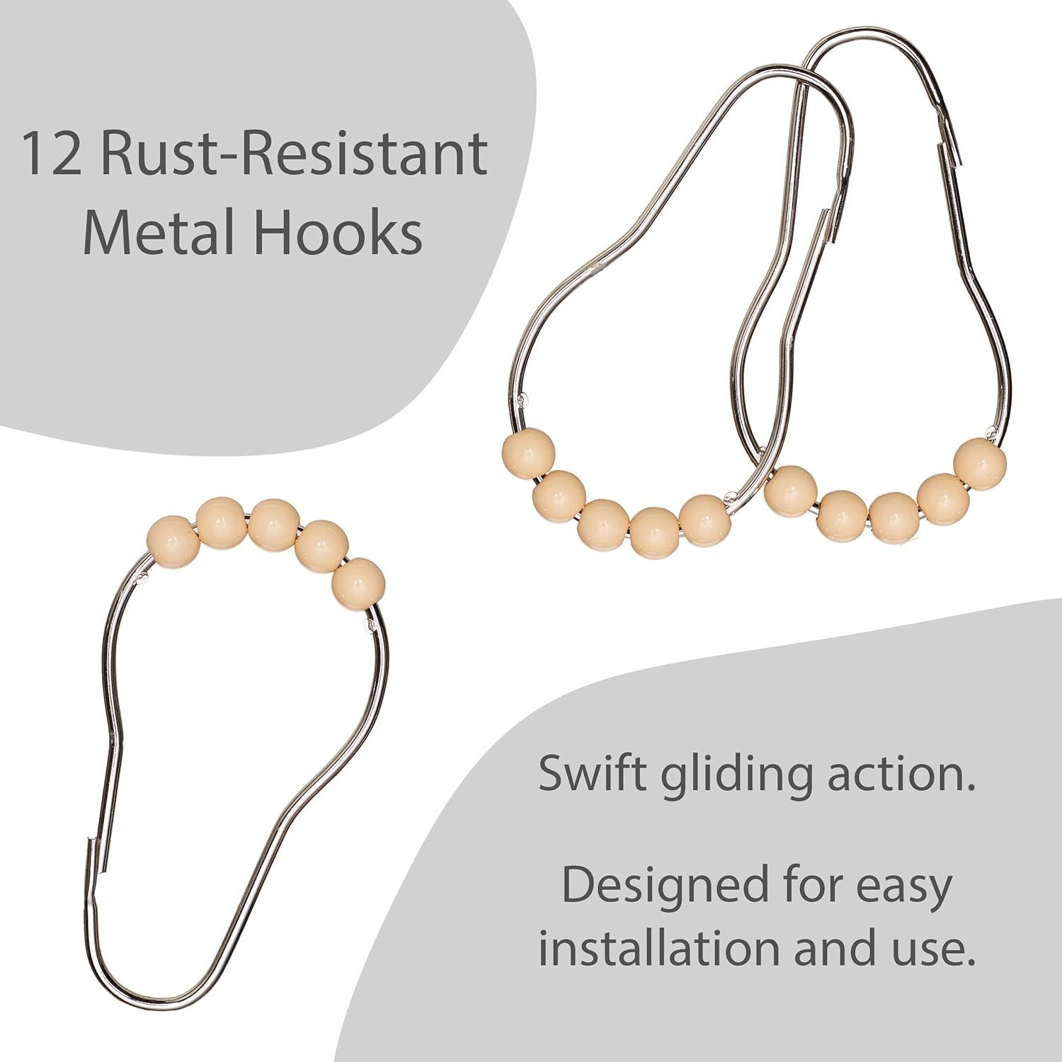 Creative Home Ideas Bathroom Sets with Shower Curtain and Rugs| Shower Curtain Sets with Rugs, Shower Curtain, Liner Set, 2 Chenille Bathmats and 12 Hooks |70 x72| Golden Yellow/White/Grey Ombre