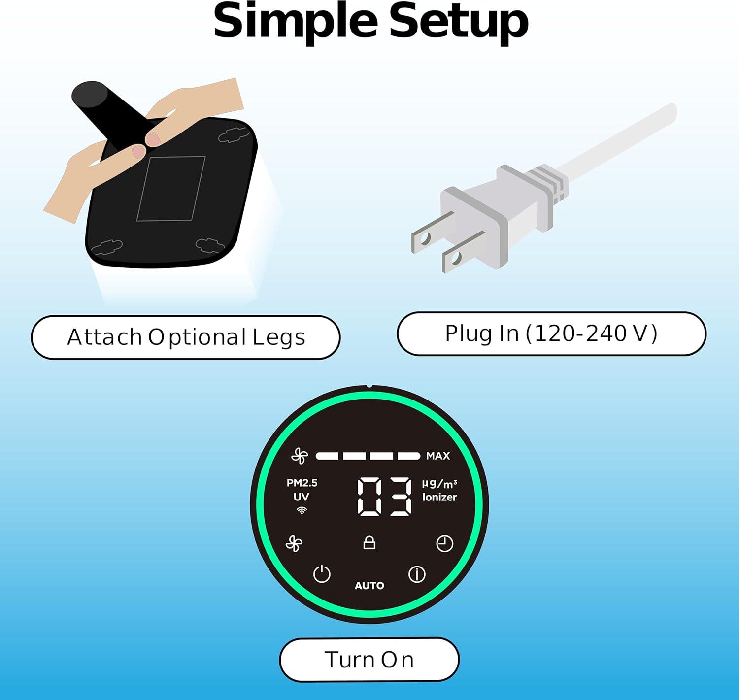 iAdaptAir 2.0 Medium Silver HEPA Filter Air Purifier