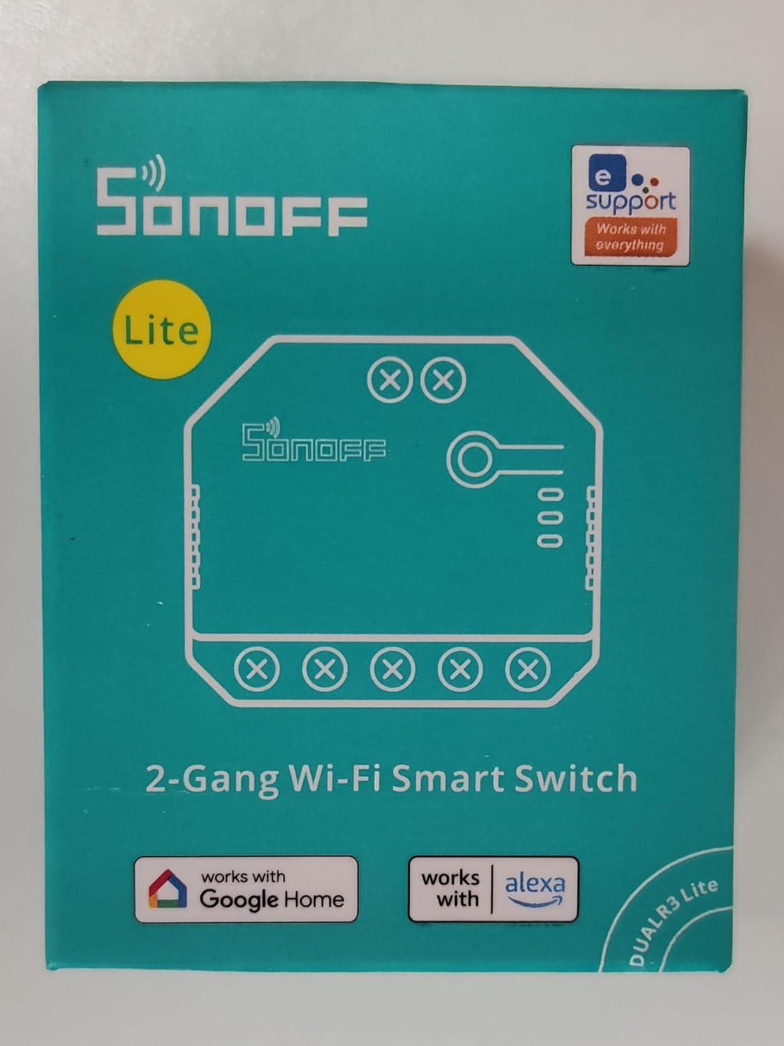 SONOFF Dual Relay Module with Power Metering ,Smart Double Relay Switch for Garage Doors and Boilers,Roller Shade Switch & Light Switch, Supports Google Assistant and Alexa,TUV Certified