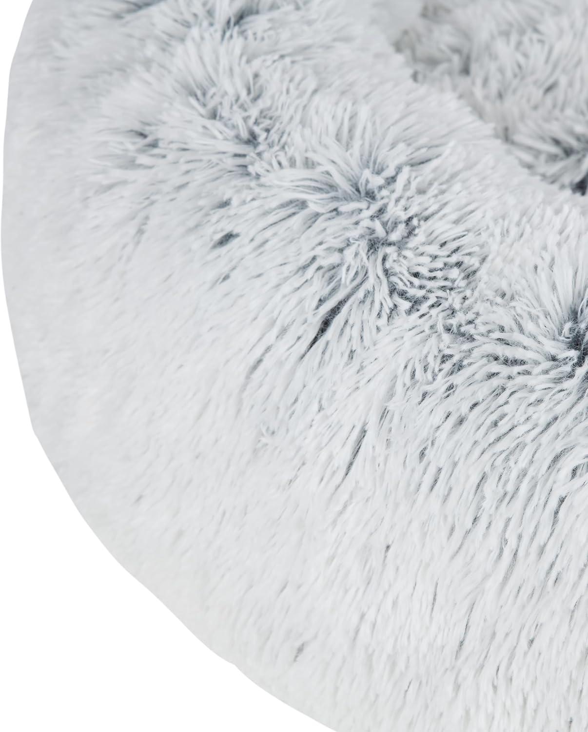 Best Pet Supplies Donut Dog Bed with Faux Fur, Anti-Anxiety Cushion, Slip-Resistant