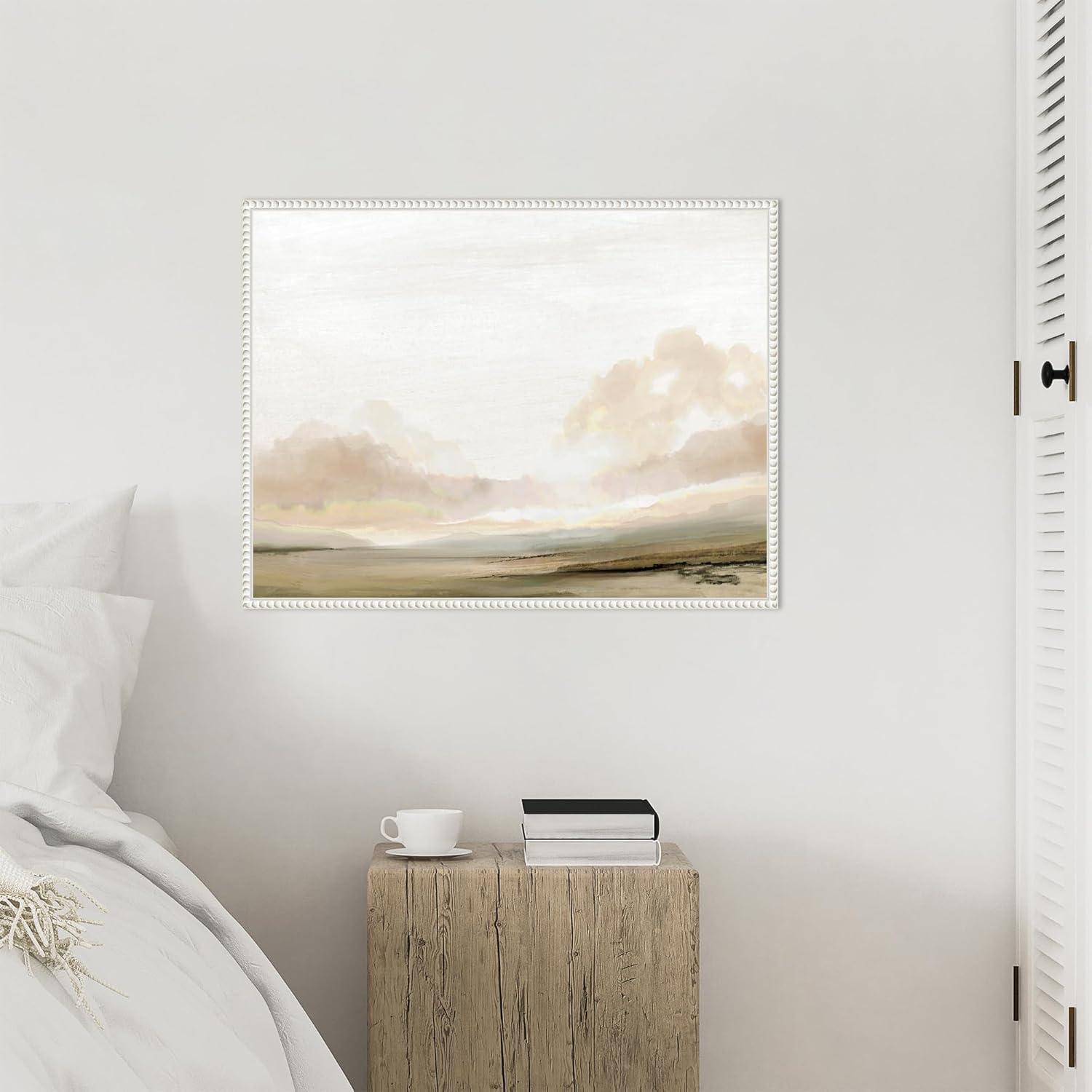 30"x23" Southern Landscape by Dan Hobday Framed Canvas Wall Art Print White - Amanti Art: Modern Abstract Lithograph, Polystyrene Frame
