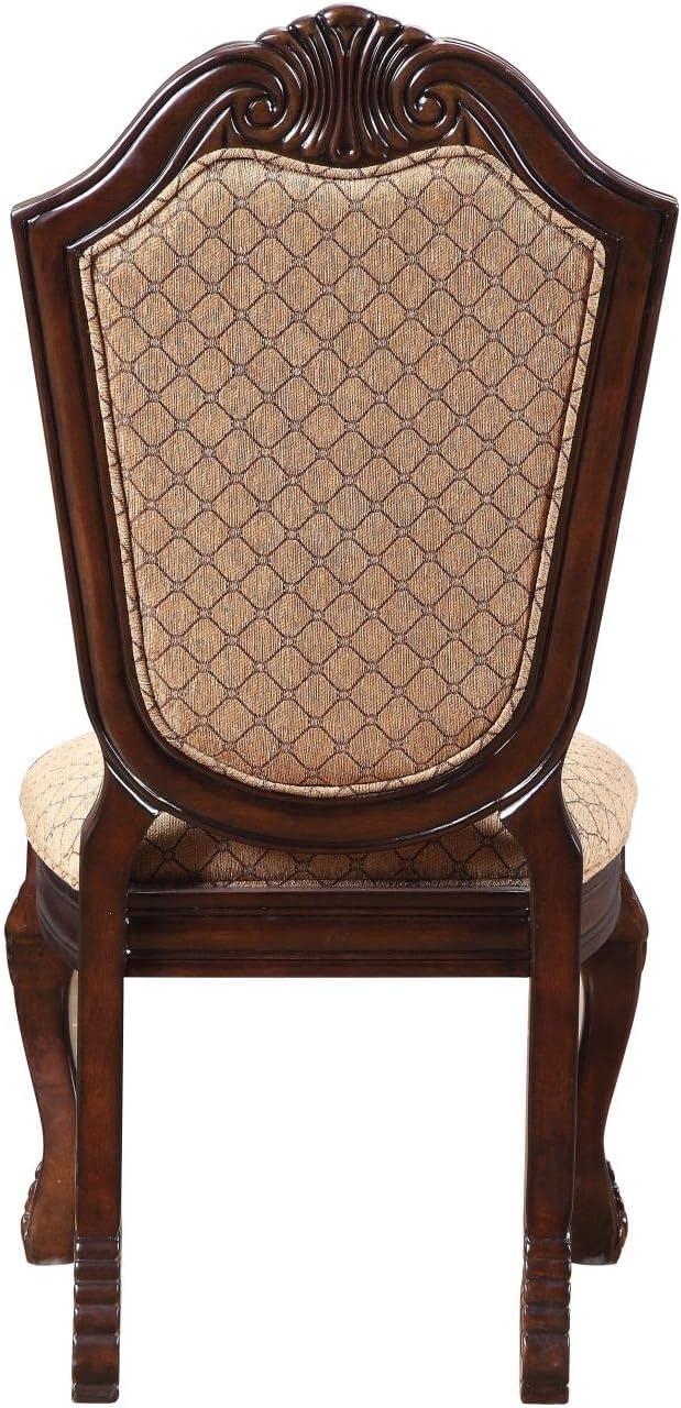 Acme Chateau De Ville Side Chair (Set-2), Fabric & Espresso Finish