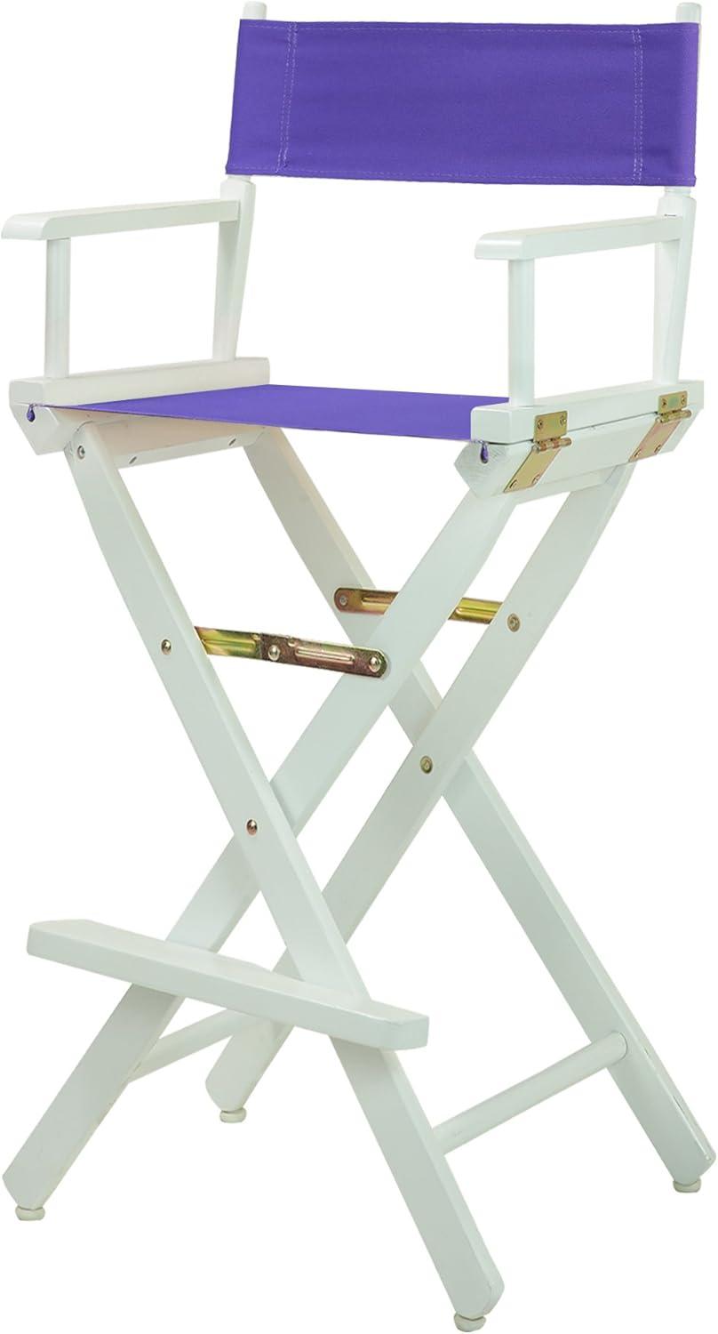 "30" Director's Chair White Frame-Purple Canvas"