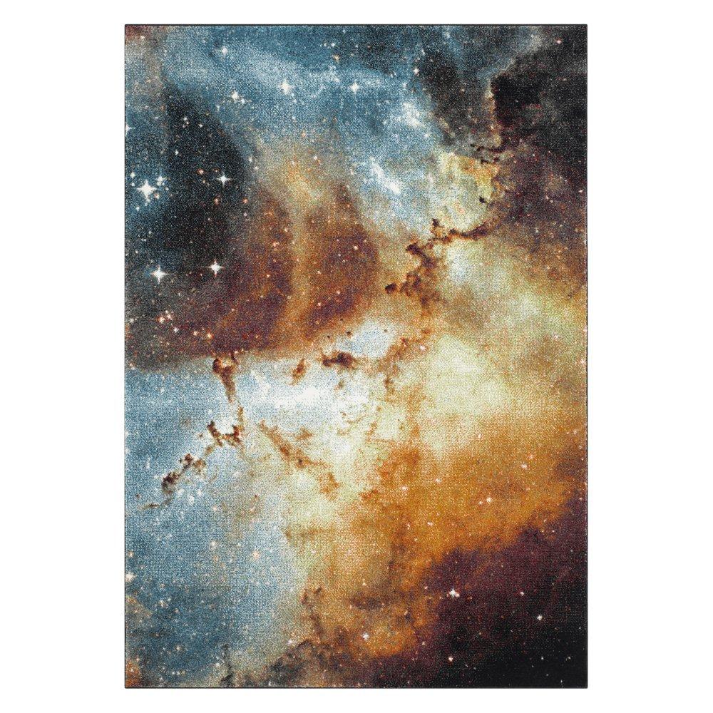 Galaxy GAL109 Power Loomed Indoor Runner - Orange/Multi - 2'7"x5' - Safavieh