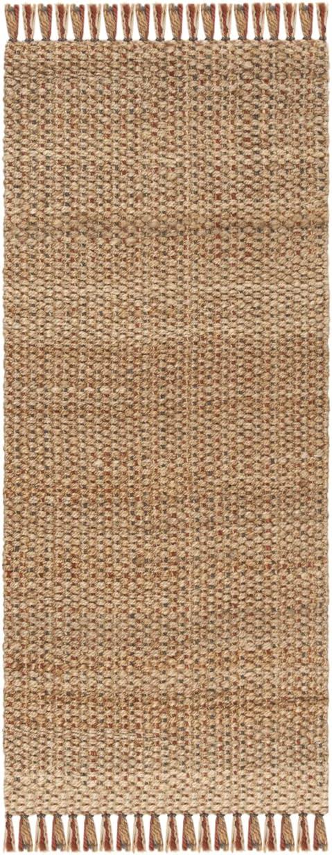 Natural Jute Handwoven Area Rug with Fringe, 2'6" x 6'