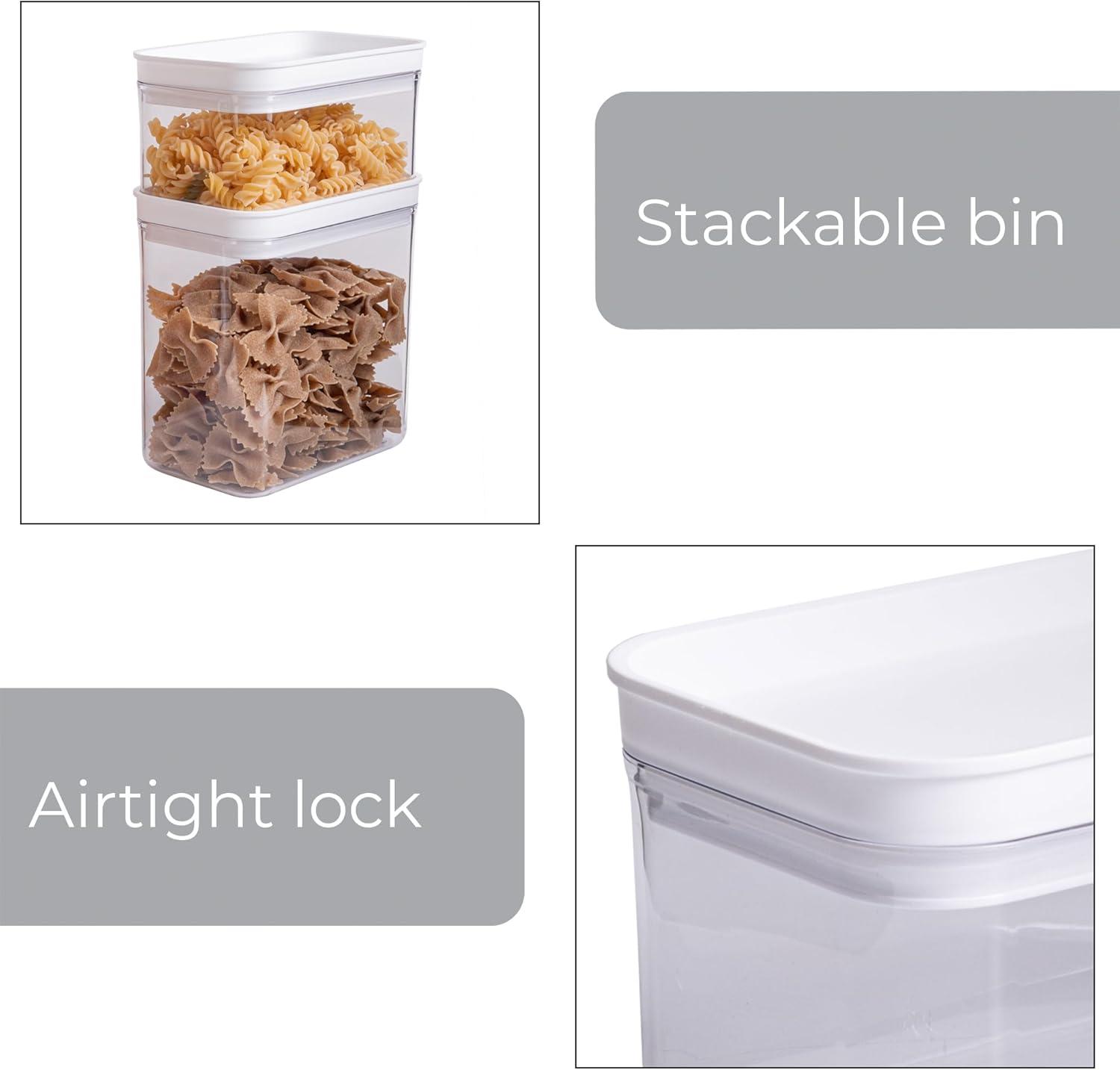 Mainstays Rectangular Plastic Food Storage Canister - Small -  6.61" x 4.24" x 3.64"