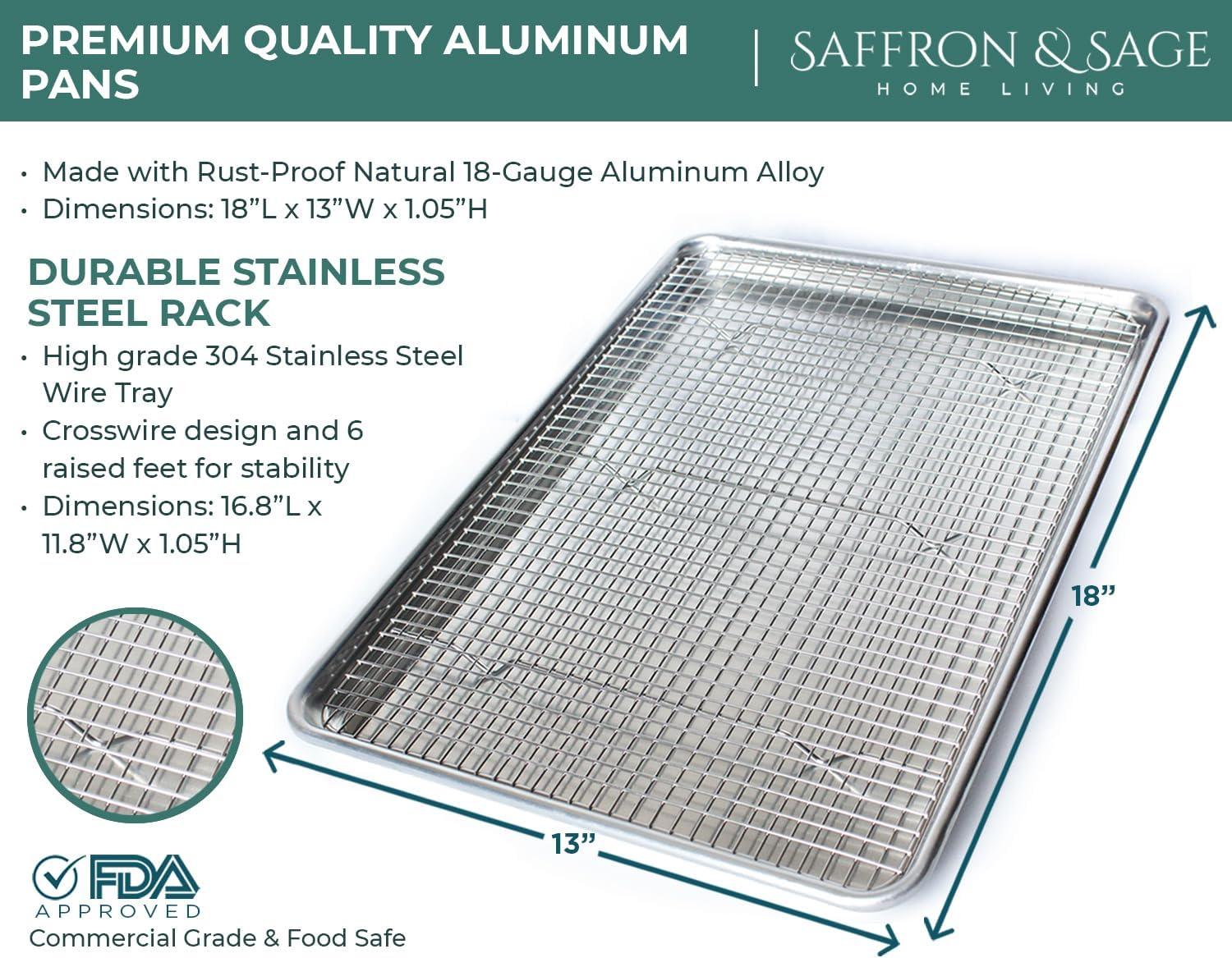 Heavy Duty Aluminum Cookie Sheet with Stainless Steel Rack