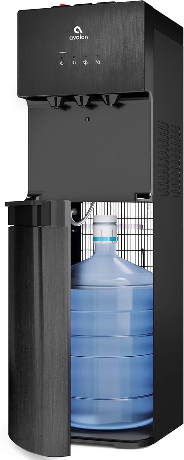 Black Stainless Steel Bottom Loading Water Cooler Dispenser