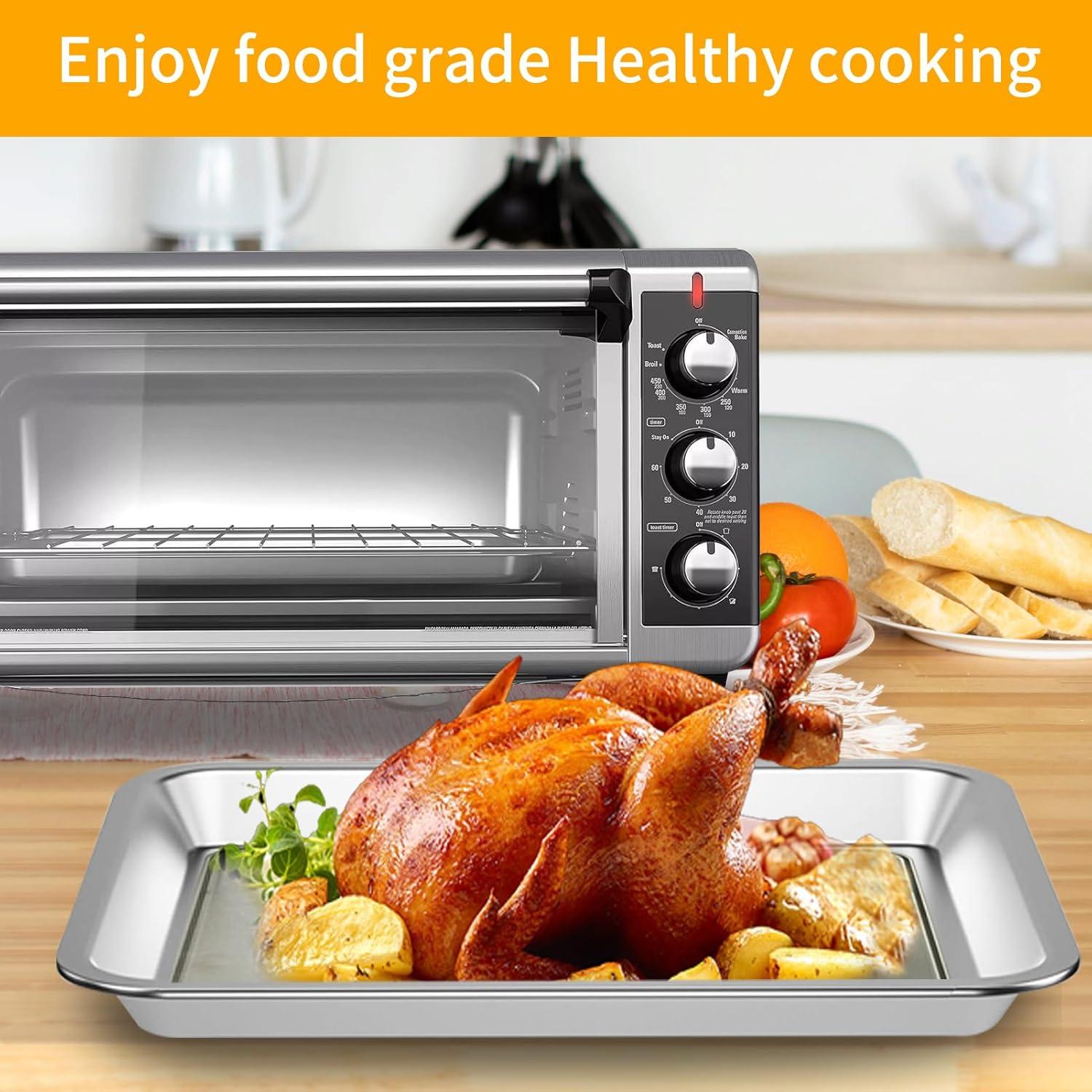 GCQ Air Fryer Wire Rack for 26 QT Extra Large Air Fryer, 12.5''*11.5'' Stainless Steel Air Fryer Accessories Roasting Steamer Grill Racks
