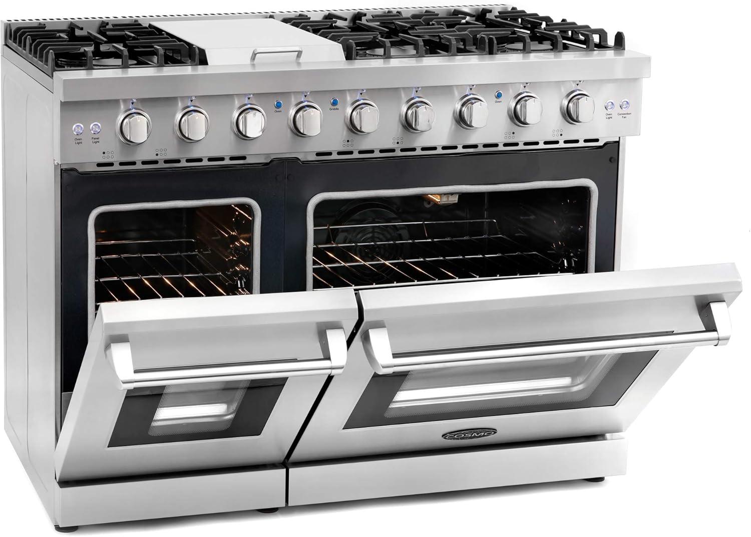 Cosmo 48" 6.8 cu. ft. Double Oven, Natural Gas Freestanding Convection Range