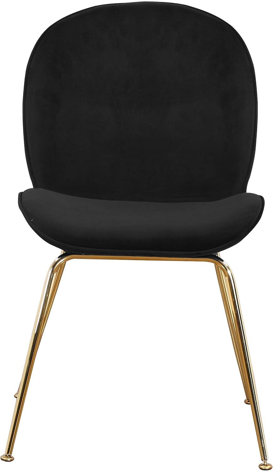 Homestock Mediterranean Magic Black Velvet Dining Chair, Set of 2