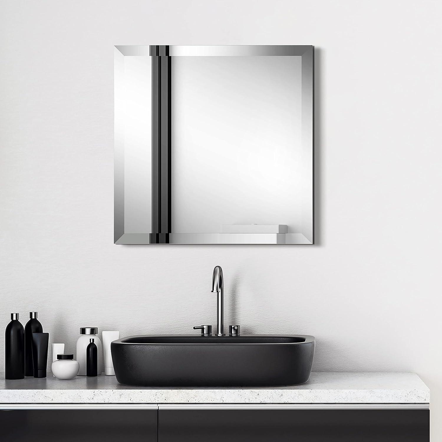 Empire Art Direct Frameless Beveled Prism Wall Mirror - Clear 24 in. x 0.39 in. x 24 in.