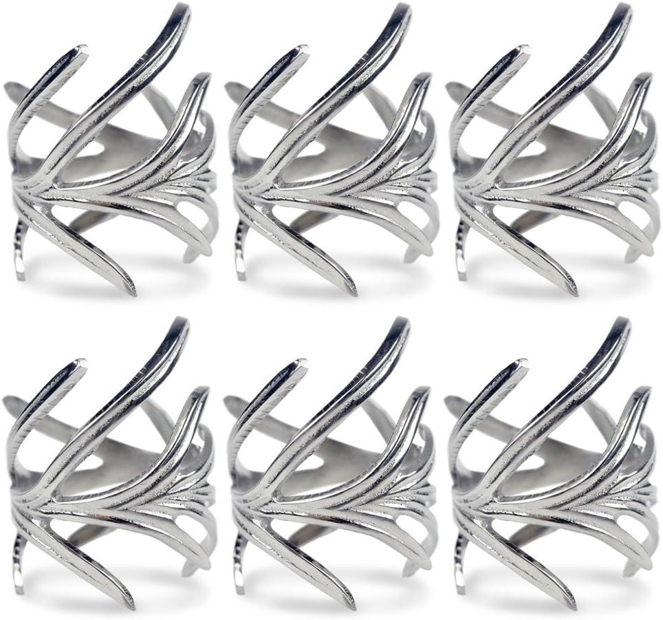 Antique Silver Branch Napkin Ring (Set of 6)