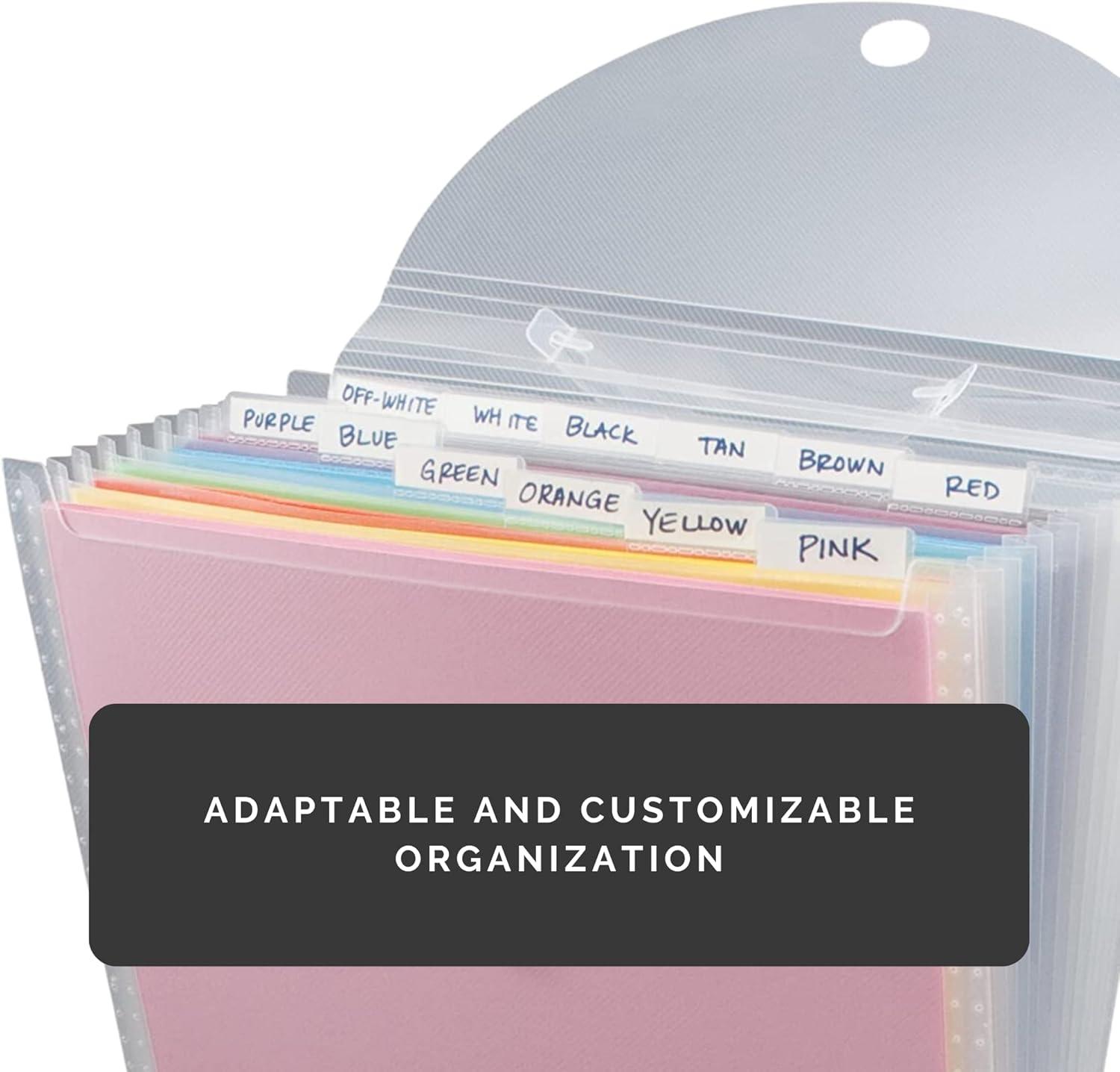 Clear Expandable Paper Organizer with 12 Pockets