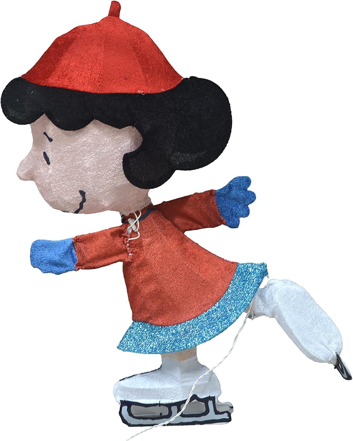 32INCH Skating Lucy Peanuts 3D Lighted LED Holiday Charlie Brown Christmas Yard Decor