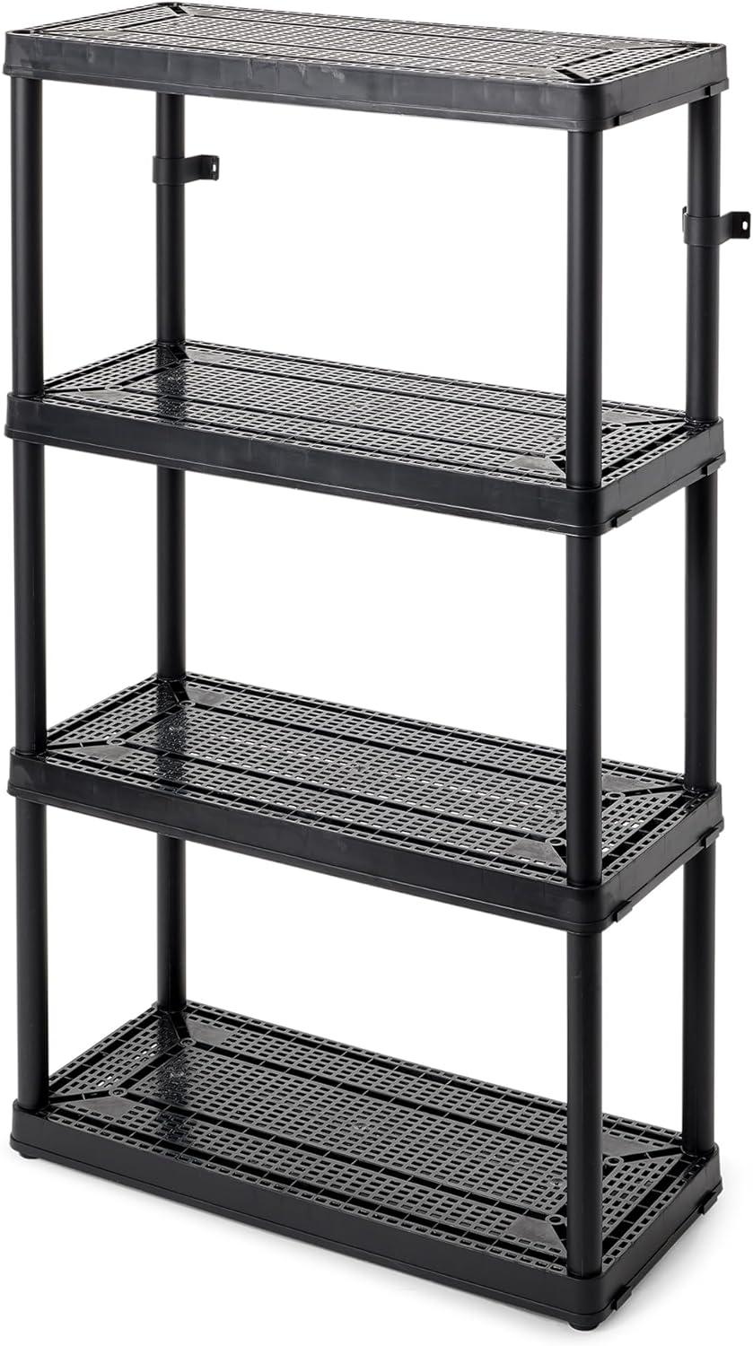 Gracious Living 4 Shelf Fixed Height Ventilated Medium Duty Shelving Unit Organizer System for Home, Garage, Basement, Laundry