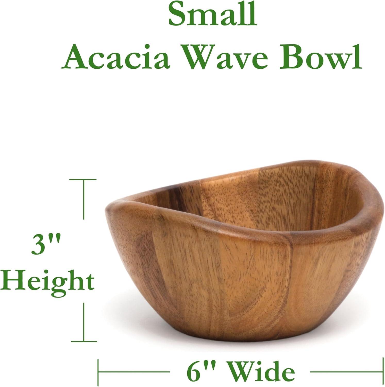 Lipper Acacia Wave Bowls, Set Of 4